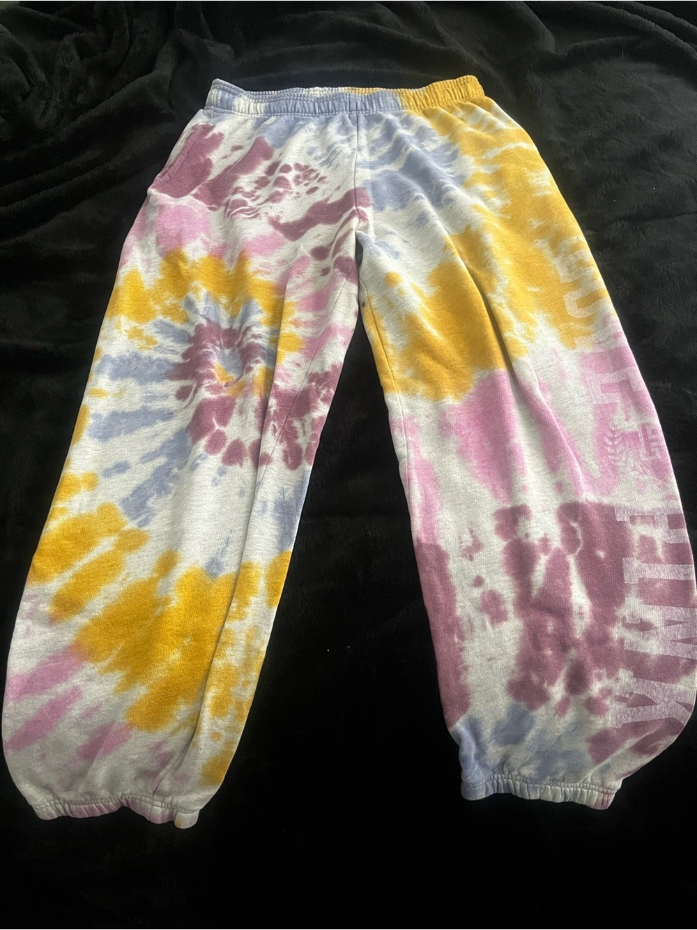 Victoria Secret PINK Tie-Dye Kids Jogger Pants - Yellow, Pink & Light Blue